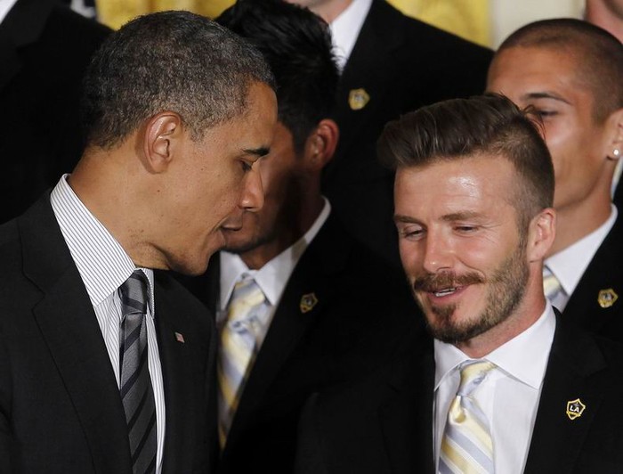 Beckham lắng nghe những phát biểu của Tổng thống Obama